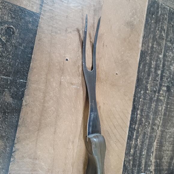 Cutco 1026 Carving Fork Classic Brown/Orange Handle USA - Picture 3 of 6